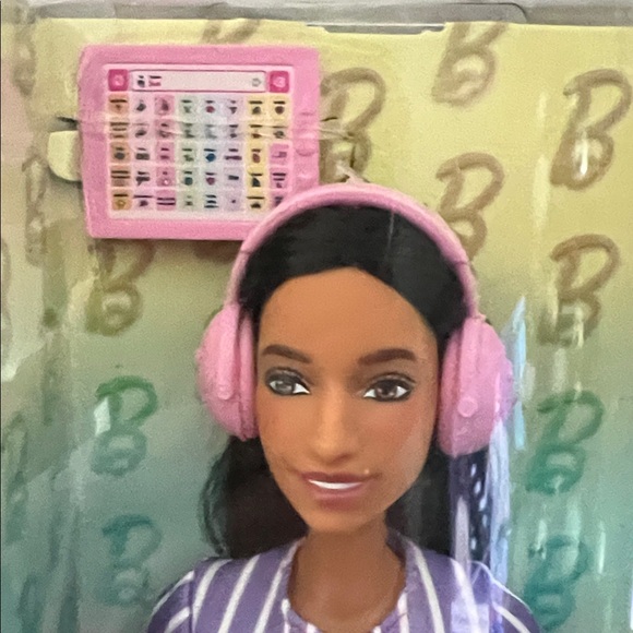 Barbie Fashionista Doll #245 in Purple Stripped Dress, Autistic Barbie - Picture 5 of 6